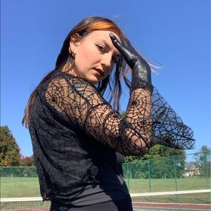 Black sheer Spiderweb shrug